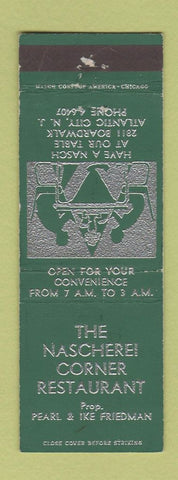 Matchbook Cover - Nascherei Corner Restaurant Atlantic City NJ