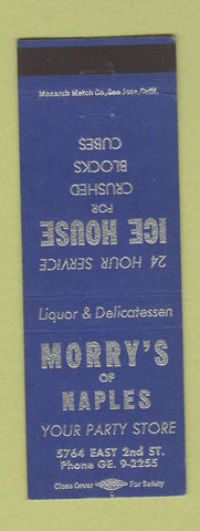 Matchbook Cover - Ice House Morry's of Naples