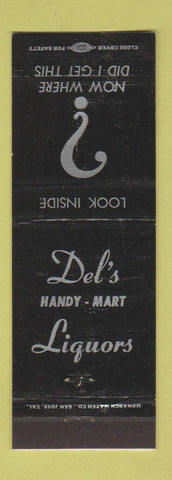 Matchbook Cover - Del's Handy Mart Liquors Torrance Dominguez CA