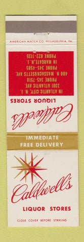 Matchbook Cover - Caldwell's Liquro Stores Atlantic City NJ Margate
