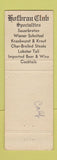 Matchbook Cover - Hofbrau Club Long Beach CA WEAR