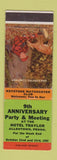 Matchbook Cover - Keystone Match Club Party Hotel Traylor Allentown PA 1960