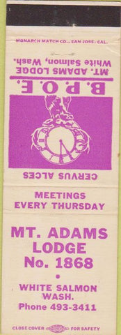 Matchbook Cover - Matchbook Cover Elks Club White Salmon WA