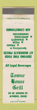 Matchbook Cover - Towne House Grill Athens OH