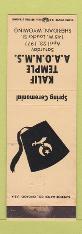 Matchbook Cover - Kalif Shriners Temple Sheridan WY