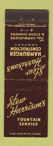 Matchbook Cover - Stew Harrisons Fountain Hamburgers