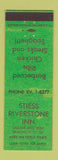 Matchbook Cover - Stiess Riverstone Inn South Euclid OH