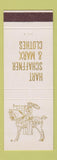 Matchbook Cover - Hart Schaffner Marx Men's Clothes Utica NY