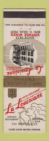 Matchbook Cover - Le Louisiane French Restaurant New Orleans LA girlie