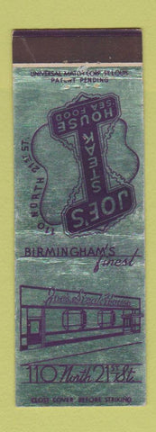 Matchbook Cover - Joe's Steak House Birmingham AL