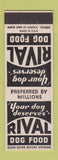 Matchbook Cover - Rival Dog Food