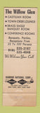 Matchbook Cover - Willow Glen House East Longmeadow MA