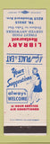 Matchbook Cover - Library Restaurant Detroit girlie