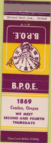 Matchbook Cover - Matchbook Cover Elks Club Condon OR
