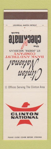 Matchbook Cover - Clinton National Bank and Trust St Johns MI