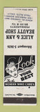 Matchbook Cover - Alice and Ann Beauty Shop Palo Alto CA STICKER ADDRESS