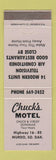Matchbook Cover - Chuck's Motel Murdo SD