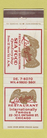 Matchbook Cover - Le' Aiglon Restaurant Chicago IL