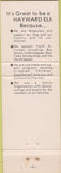 Matchbook Cover - Matchbook Cover Elks Club Hayward CA wear