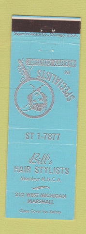 Matchbook Cover - Bill's Hair Salon Marshall MI? Girlie BLUE