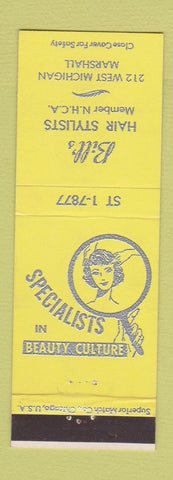 Matchbook Cover - Bill's Hair Salon Marshall MI? Girlie YELLOW
