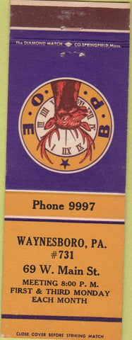 Matchbook Cover - Matchbook Cover Elks Club Waynesboro PA