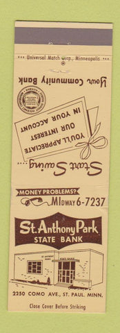Matchbook Cover - St Anthony Park State Bank St Paul MN