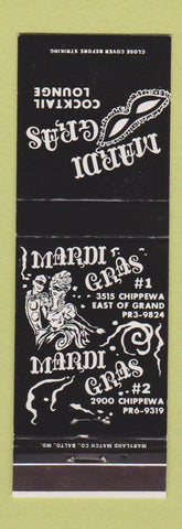 Matchbook Cover - Mardi Gras Cocktail Lounge St Louis MO