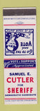 Matchbook Cover - Samuel Cutler Sheriff Election Uncle Sam