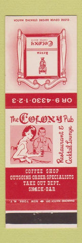 Matchbook Cover - Colony Pub Restaurant  Nnew York City