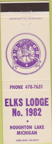 Matchbook Cover - Matchbook Cover Elks Club Houghton Lake MI