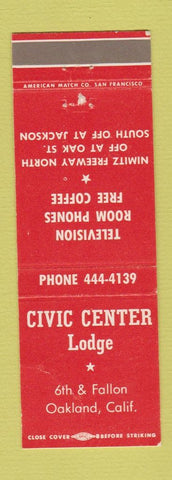 Matchbook Cover - Civic Center Lodge Oakland CA WEAR