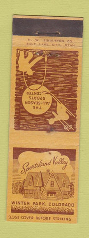Matchbook Cover - Sportsland Valley Winter Park Colorado WEAR