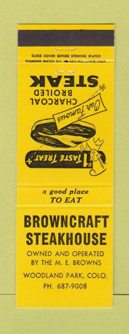 Matchbook Cover - Browncraft Steak House Woodland Park Colorado