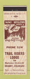 Matchbook Cover - Trailer Riders Lodge Granby Colorado