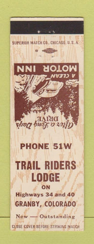 Matchbook Cover - Trailer Riders Lodge Granby Colorado