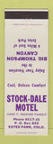 Matchbook Cover - Stock Dale Motel Estes Park Colorado
