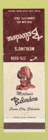 Matchbook Cover - Merlino's Belvedere Canon City Colorado