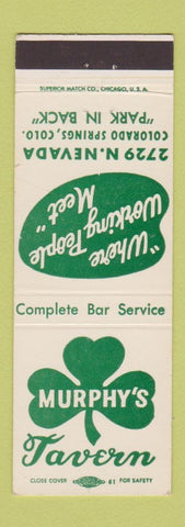 Matchbook Cover - Murphy's Tavern Colorado Springs