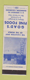 Matchbook Cover - Goad's Fine Foods Gunnison Colorado