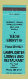 Matchbook Cover - Lamplighter Lounge Restaurant Hi-Lander Salida Colorado