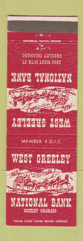 Matchbook Cover - West Greeley National Bank Colorado