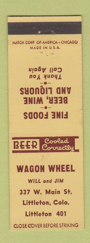 Matchbook Cover - Wagon Wheel Restaurant Littleton Colorado low phone #