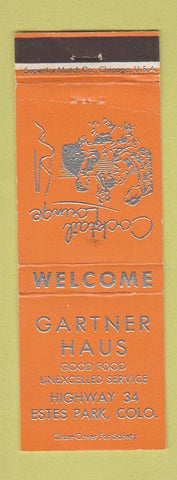 Matchbook Cover - Gartne rHaus Restaurant Estes Park Colorado