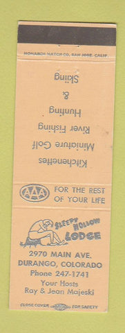 Matchbook Cover - Sleepy Hollow Lodge Durango Colorado