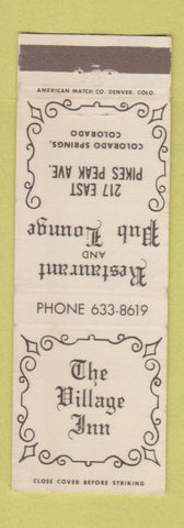 Matchbook Cover - The Village Inn Colorado Springs