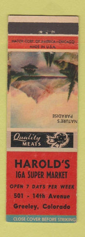Matchbook Cover - Harold's IGA Grocery Greeley Colorado