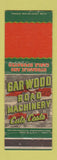 Matchbook Cover - Gar Wood Road Machinery tractors Allis Chalmers
