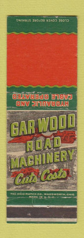 Matchbook Cover - Gar Wood Road Machinery tractors Allis Chalmers