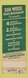 Matchbook Cover - Gar Wood Road Machinery tractors Allis Chalmers